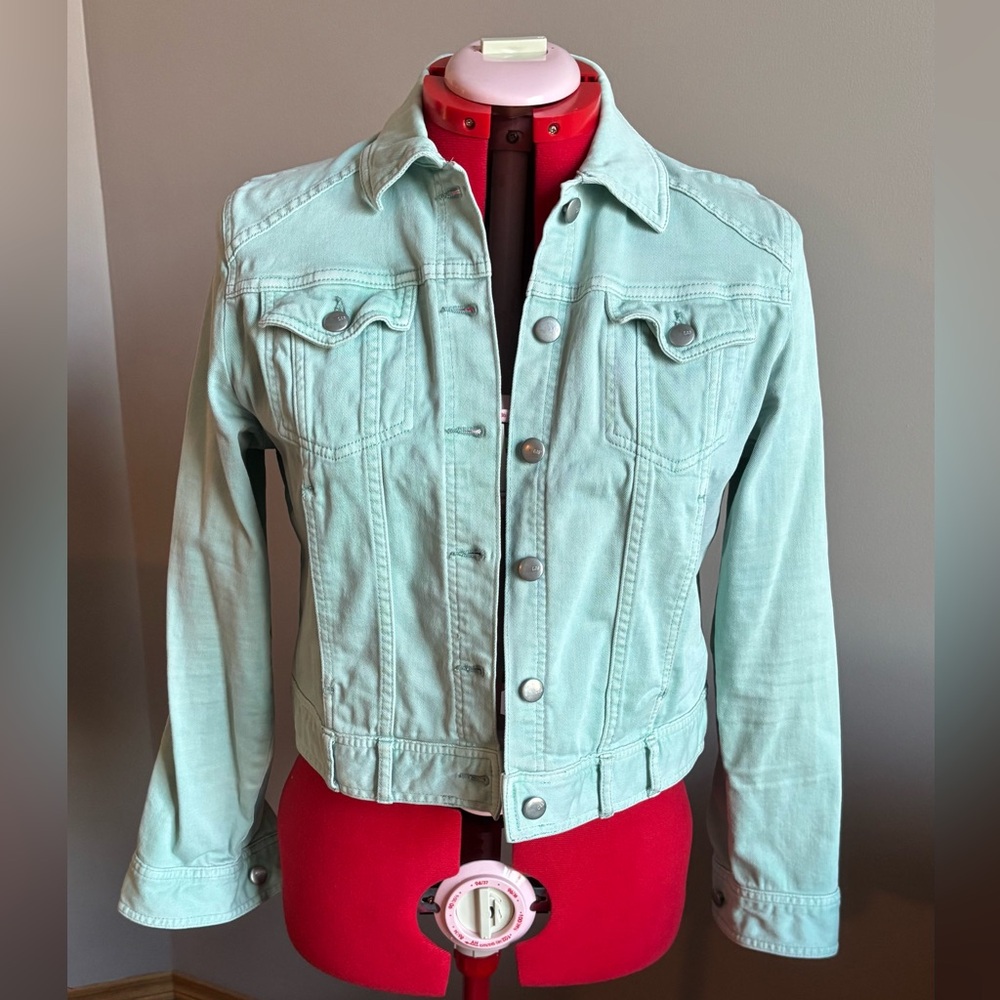 Vintage GAP Mint Green Jean Jacket Classic Denim Style